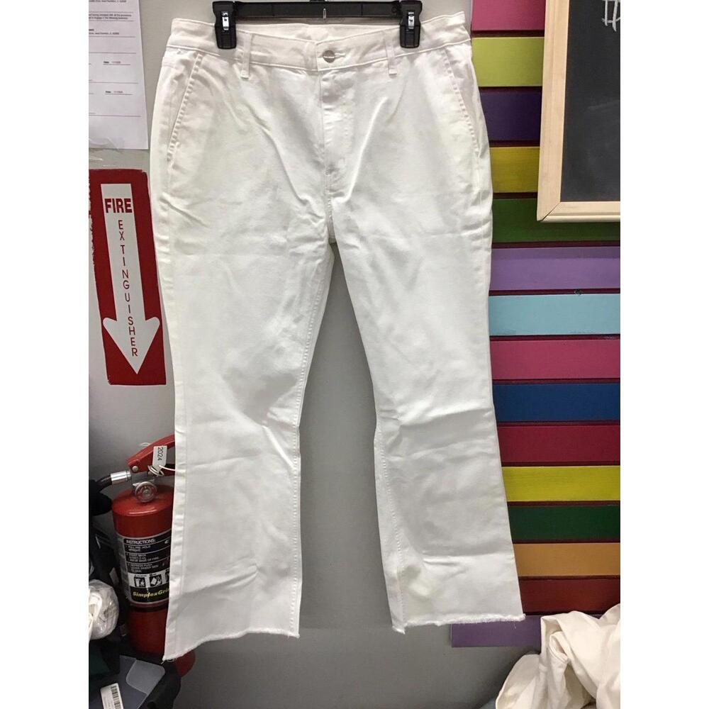 Beautiful Lawrence zarian ankle frayed hem Jean regular 16 white new qvc